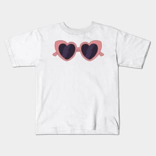 pink heart shaped sunglasses aesthetic dollette coquette Kids T-Shirt